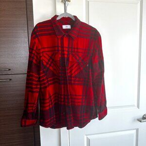 Aritzia TNA Check Red Plaid Flannel